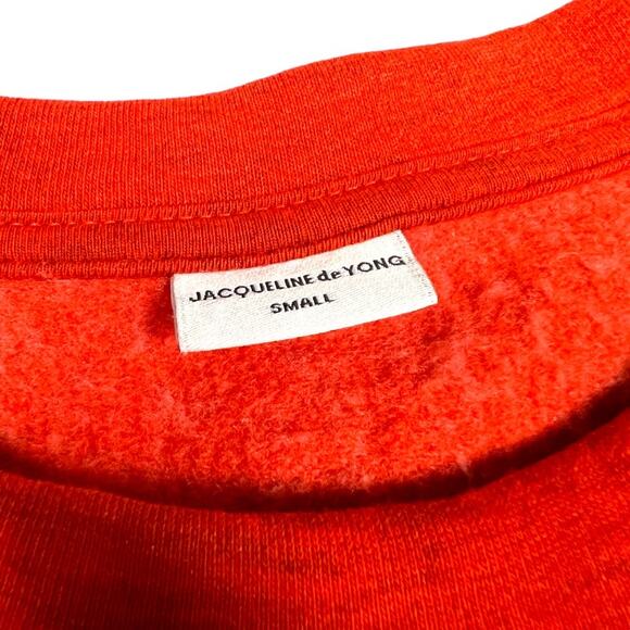 Jacqueline de Yong Sweatshirt Unstoppable Red Long Sleeve Crewneck Women's Small - Picture 3 of 12